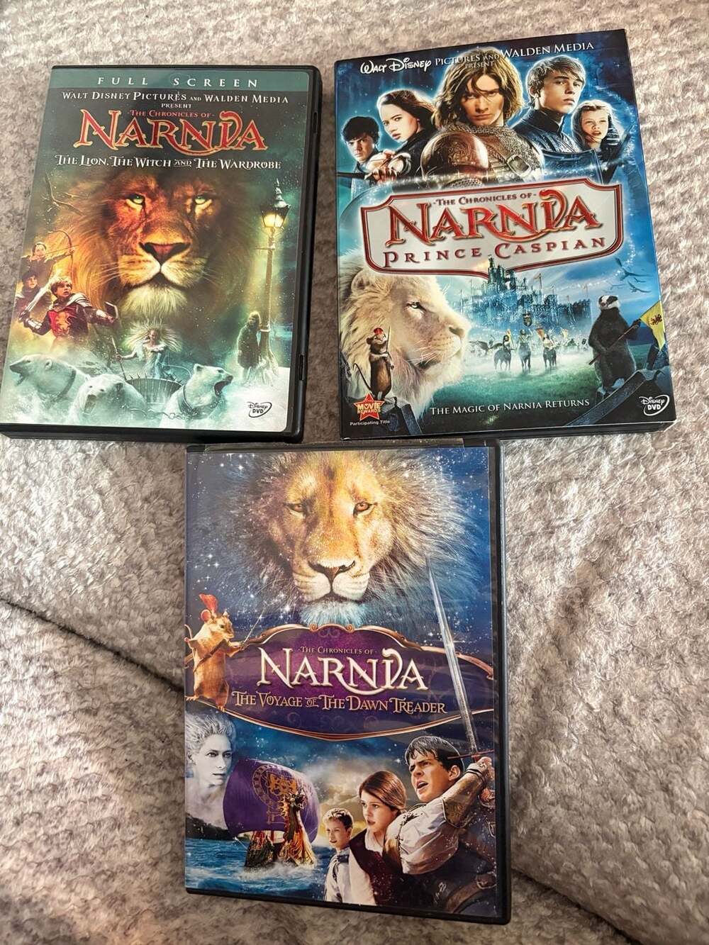 The Chronicles of Narnia DVD Trilogy Lot Lion Witch Wardrobe PrinceCaspian Dawn